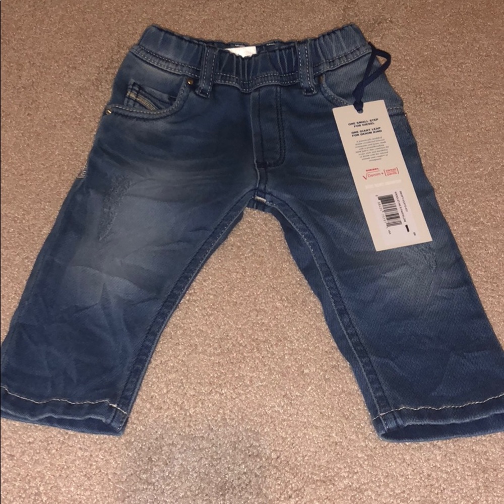 Diesel Blue Wash Distressed Skinny Baby Jeans